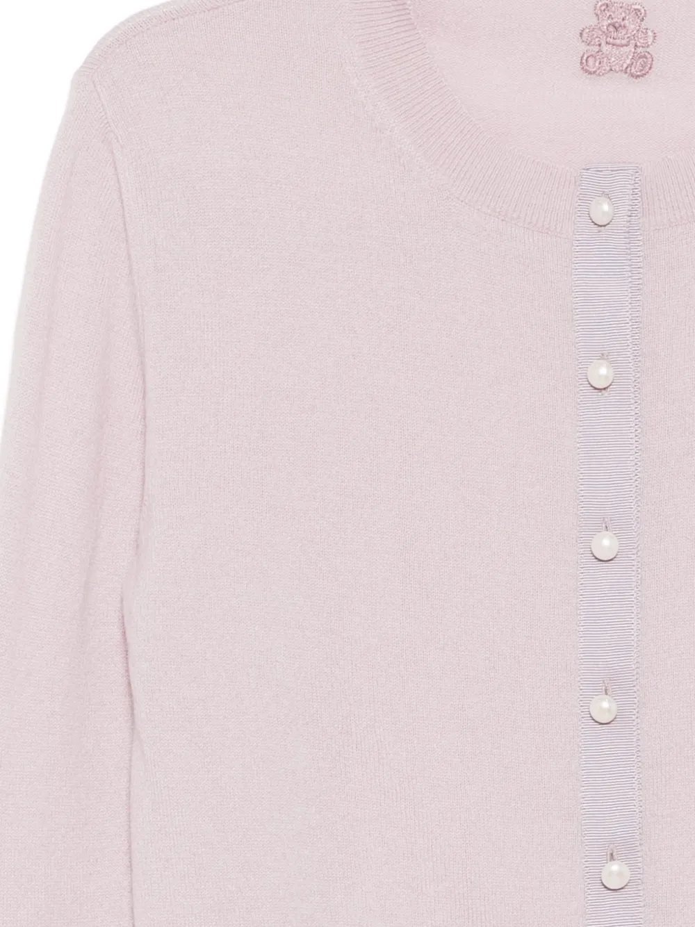  Teddy Cashmere Logo-embroidered Cardigan - Pink 