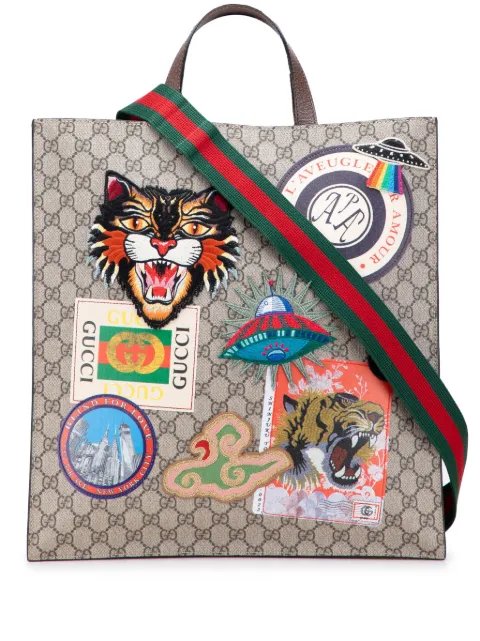 Gucci Pre-Owned 2016-2025 GG Supreme Night Courrier Vertical satchel