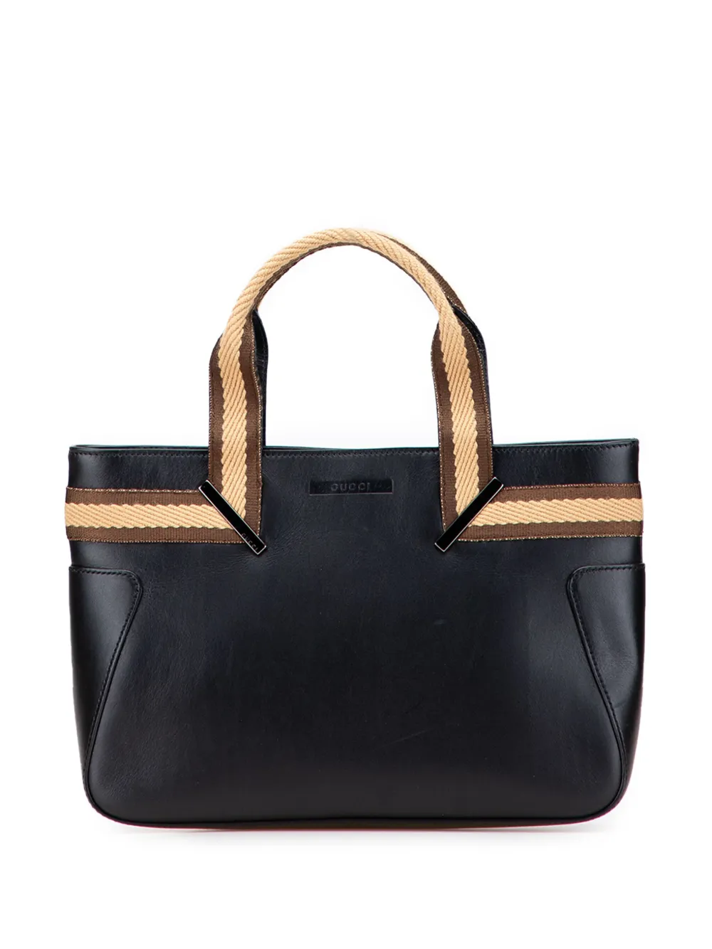 Gucci Pre-Owned 2000-2015 Leather Web handbag - ブラック Gucci Pre-Owned 2000-2015 Leather Web handbag - ブラック