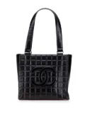 CHANEL Pre-Owned 2002-2003 CC Chocolate Bar Lambskin tote bag - Black