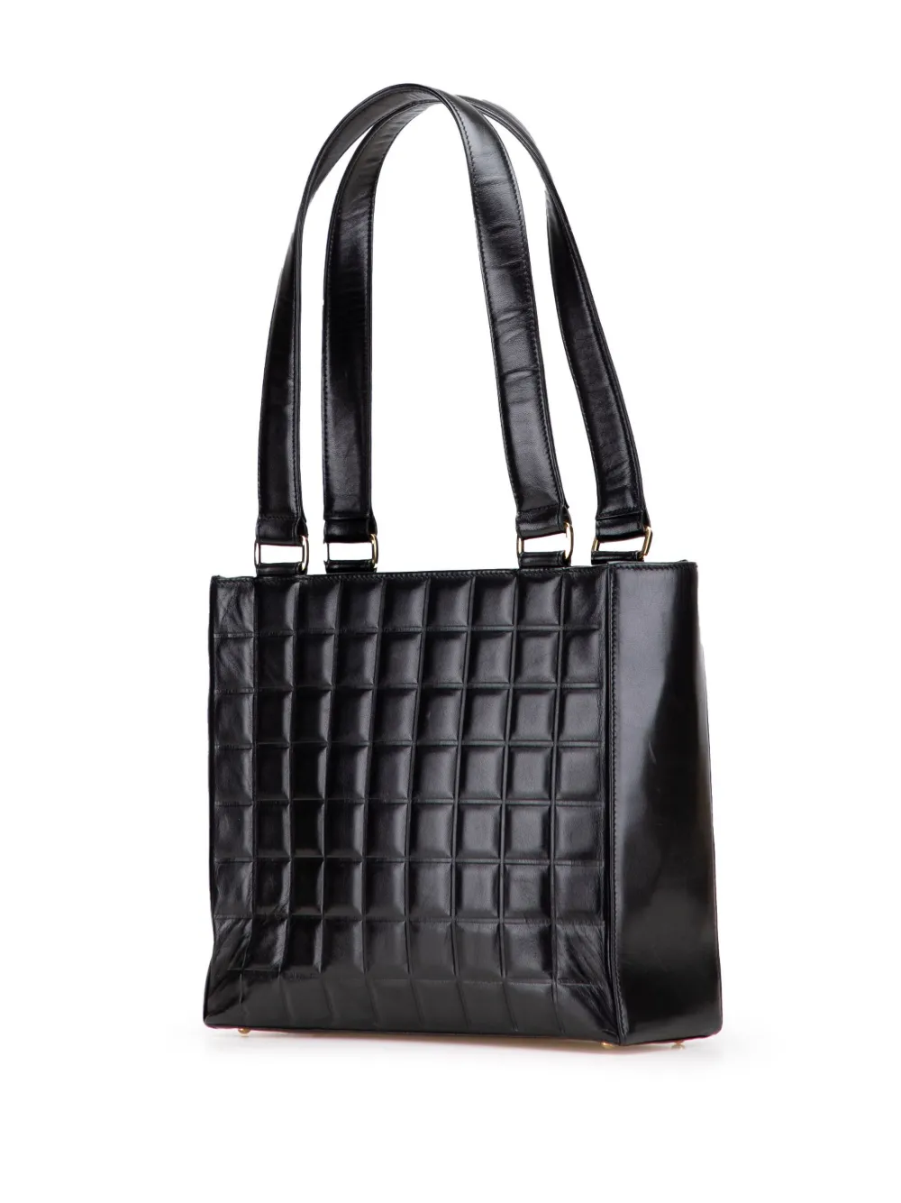 2002-2003 Cc Chocolate Bar Lambskin Tote Bag