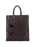 CHANEL Pre-Owned 2005-2006 Lambskin Cambon Ligne Flat tote bag - Brown