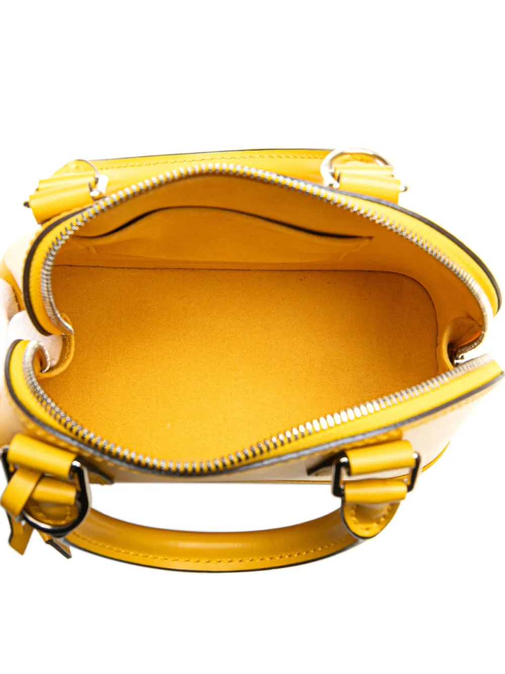 Pre-owned Louis Vuitton 2015 Epi Alma Bb Satchel In Yellow