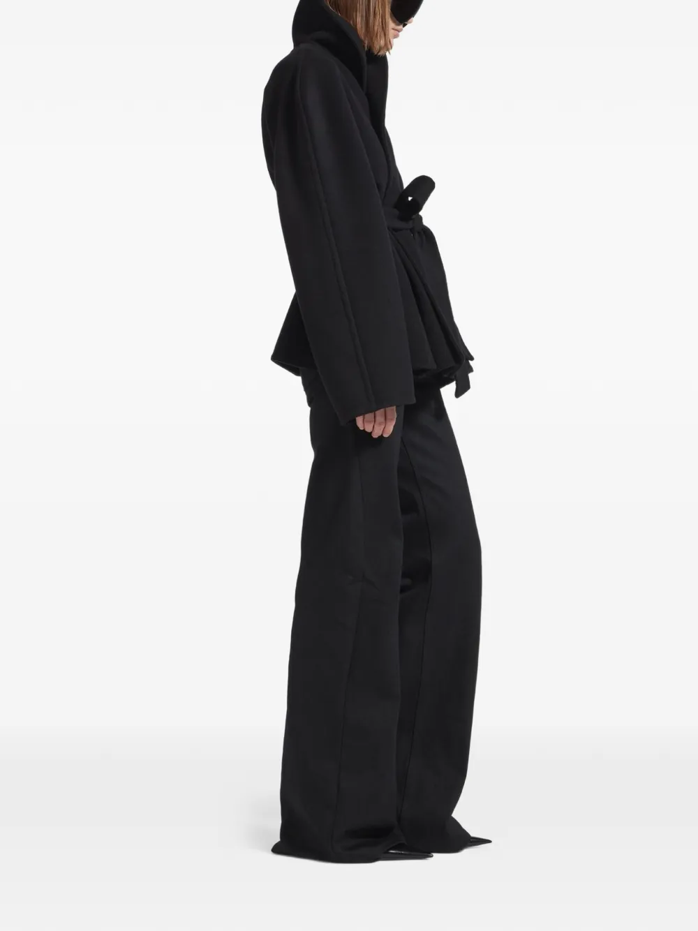  Balenciaga Belted Wrapped Jacket - Black 