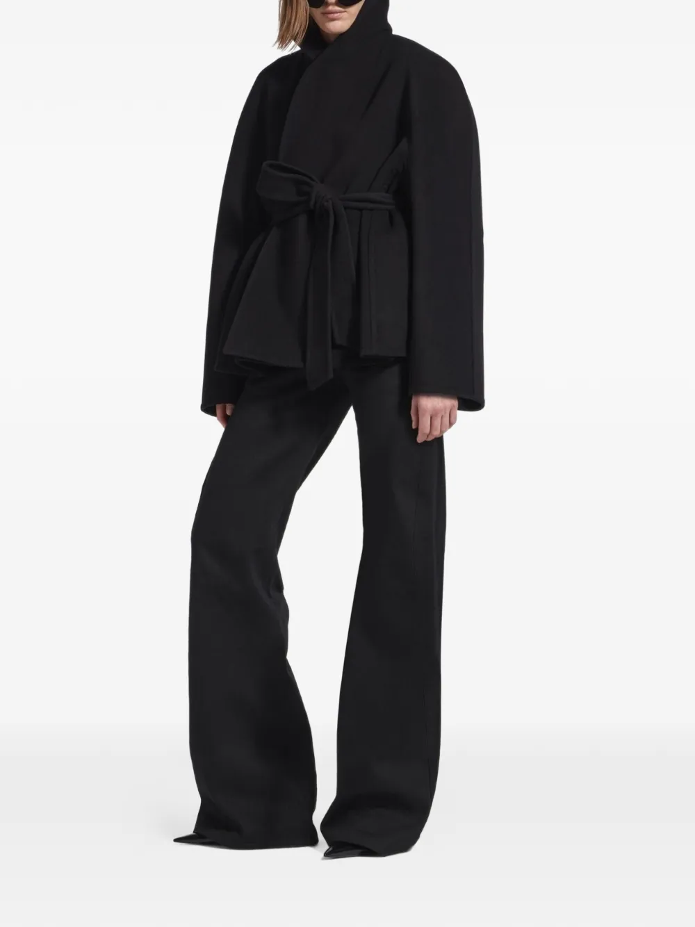  Balenciaga Belted Wrapped Jacket - Black 