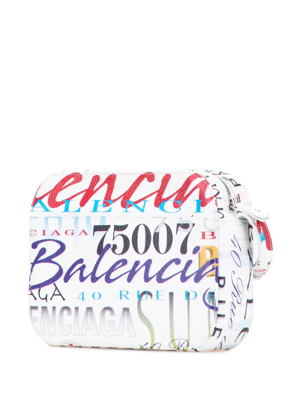 Pre-owned Balenciaga 2000-2025 S Calfskin Logo Print Everyday Camera Bag Crossbody Bag In Multi