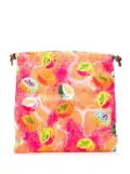 Loewe Pre-Owned 2022 Paulas Ibiza Canvas Bottle Cap Print Drawstring pouch - Orange