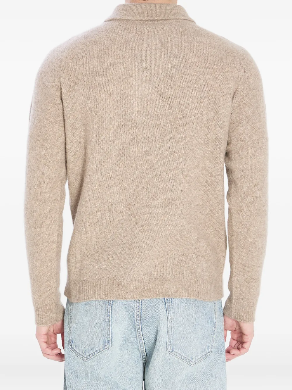 Roberto Collina Poloshirt met lange mouwen Beige