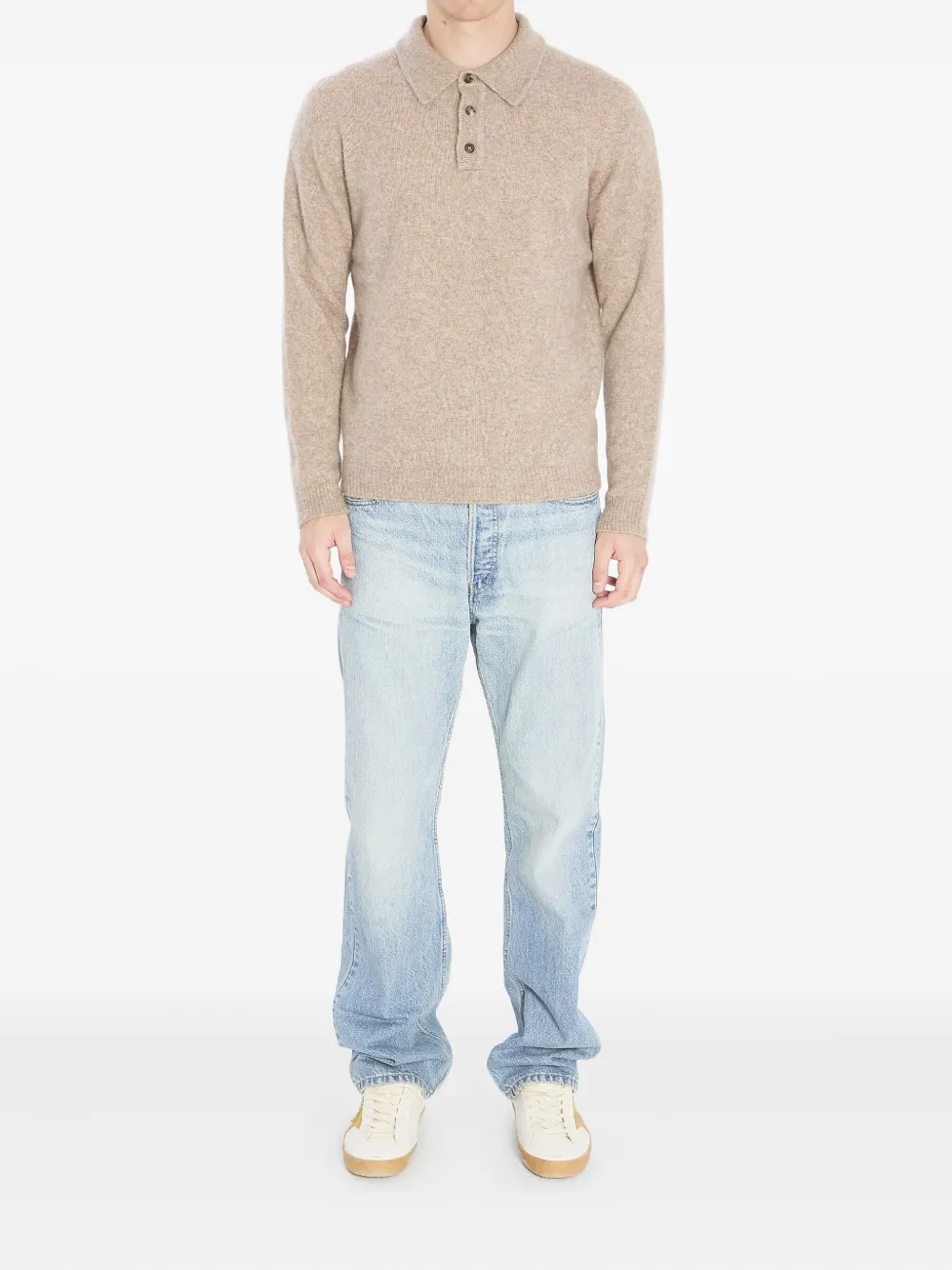 Roberto Collina long-sleeve polo shirt - Beige