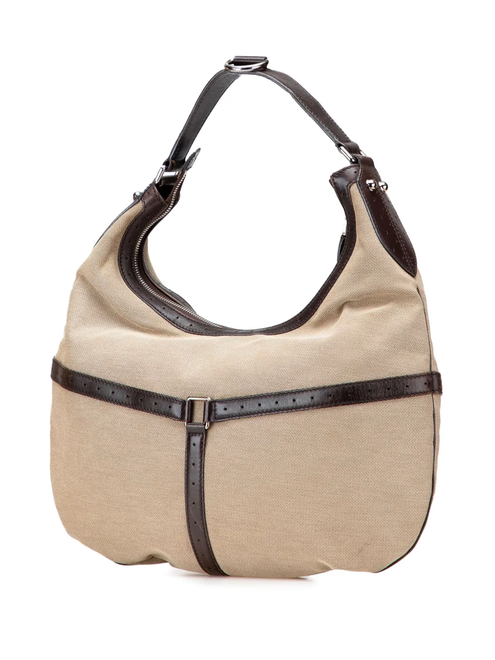 Pre-owned Gucci 2000-2015 Canvas Web Reins Hobo Bag In Brown