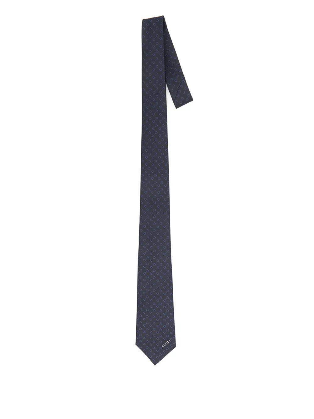 Gucci Horsebit-pattern Tie In Blue