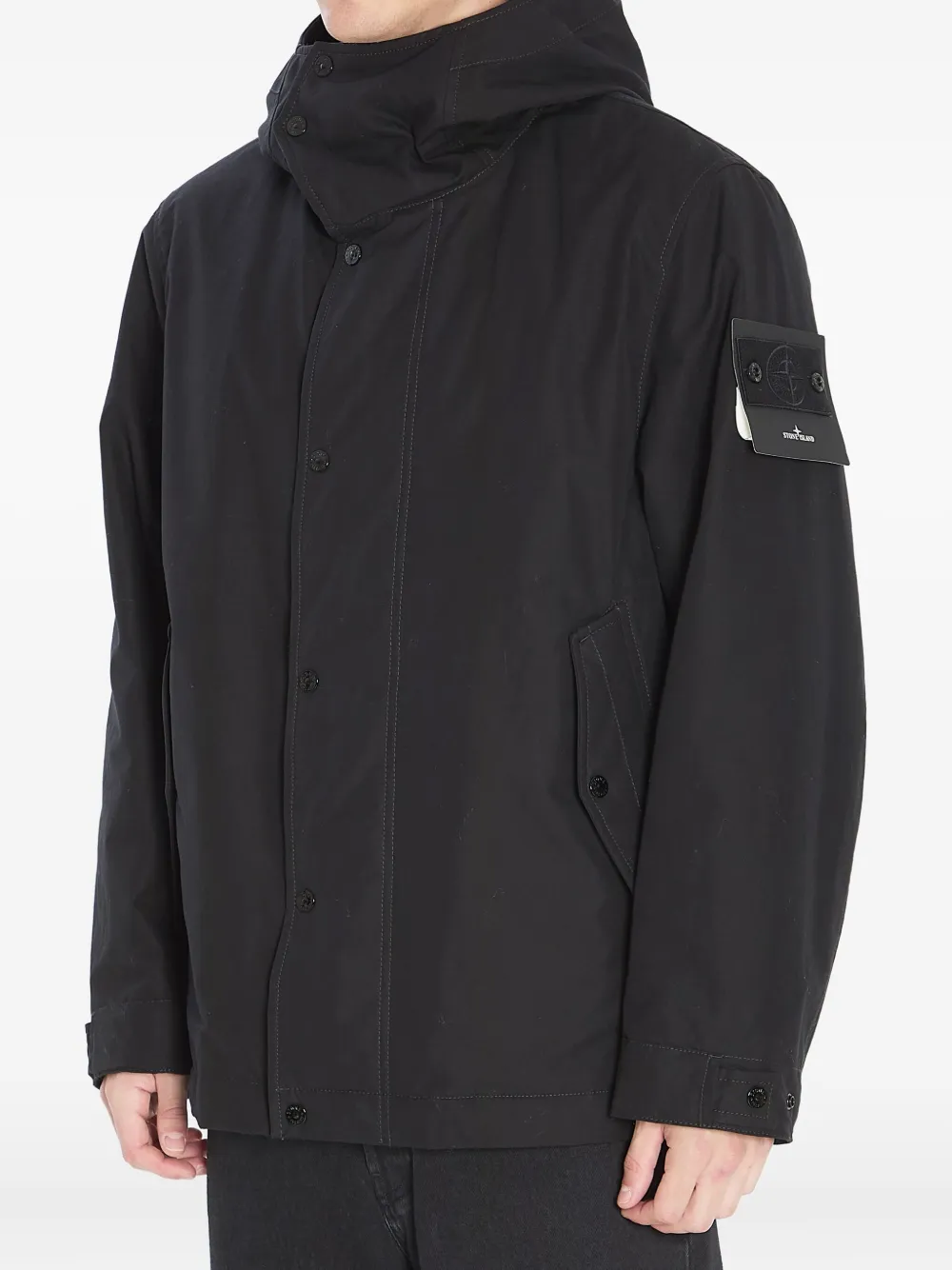 Stone Island Ghost Piece hooded parka Zwart