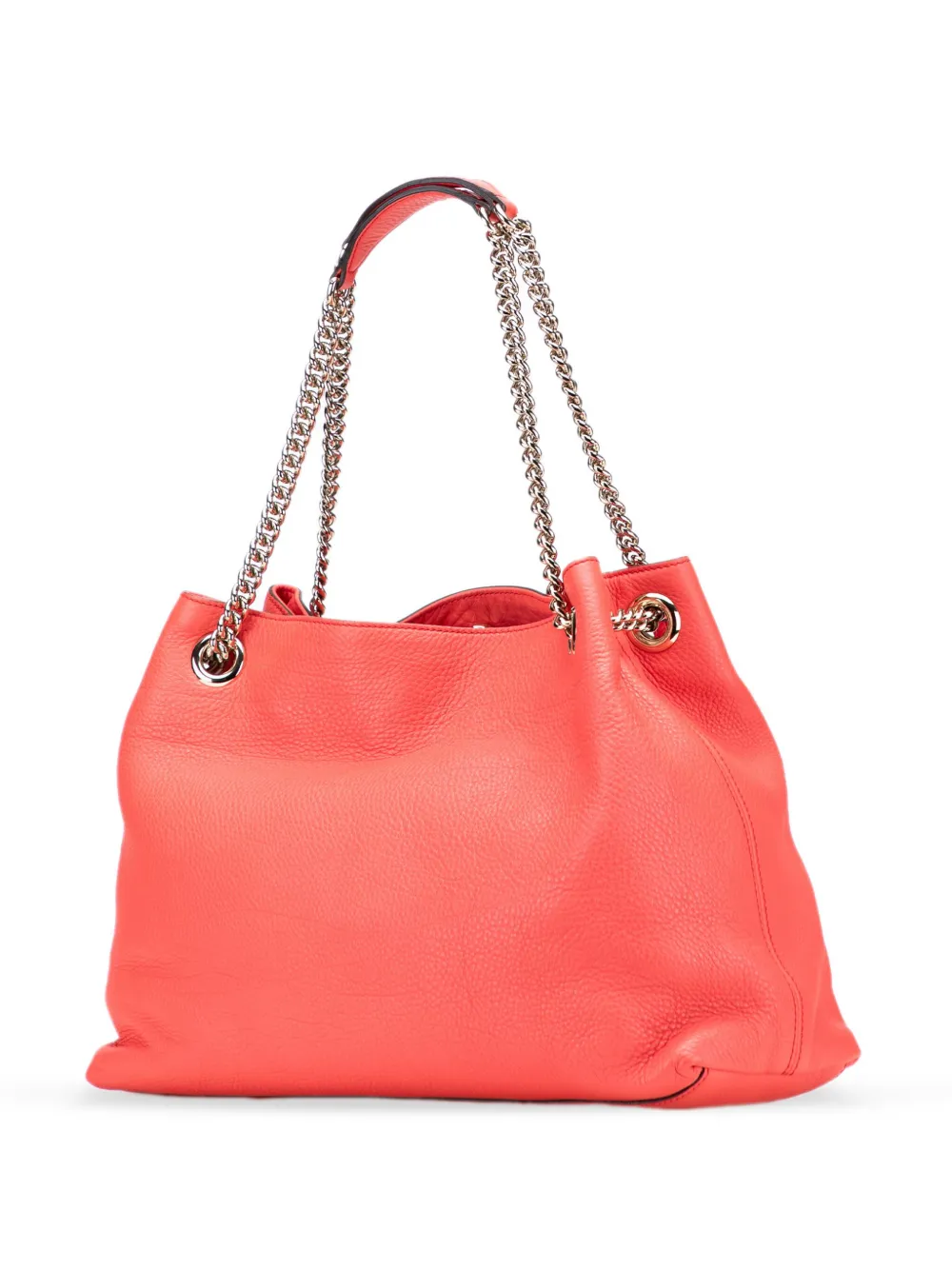 Pre-owned Gucci 2016-2025 Medium Leather Soho Chain Tote Bag In Pink