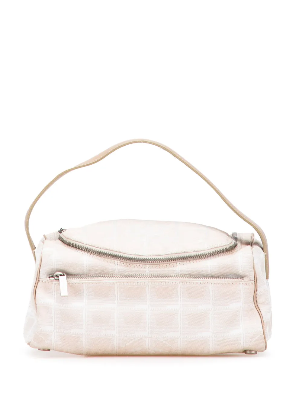 Pre-owned Chanel 2000-2002 New Travel Line Nylon Vanity Bag In Brown