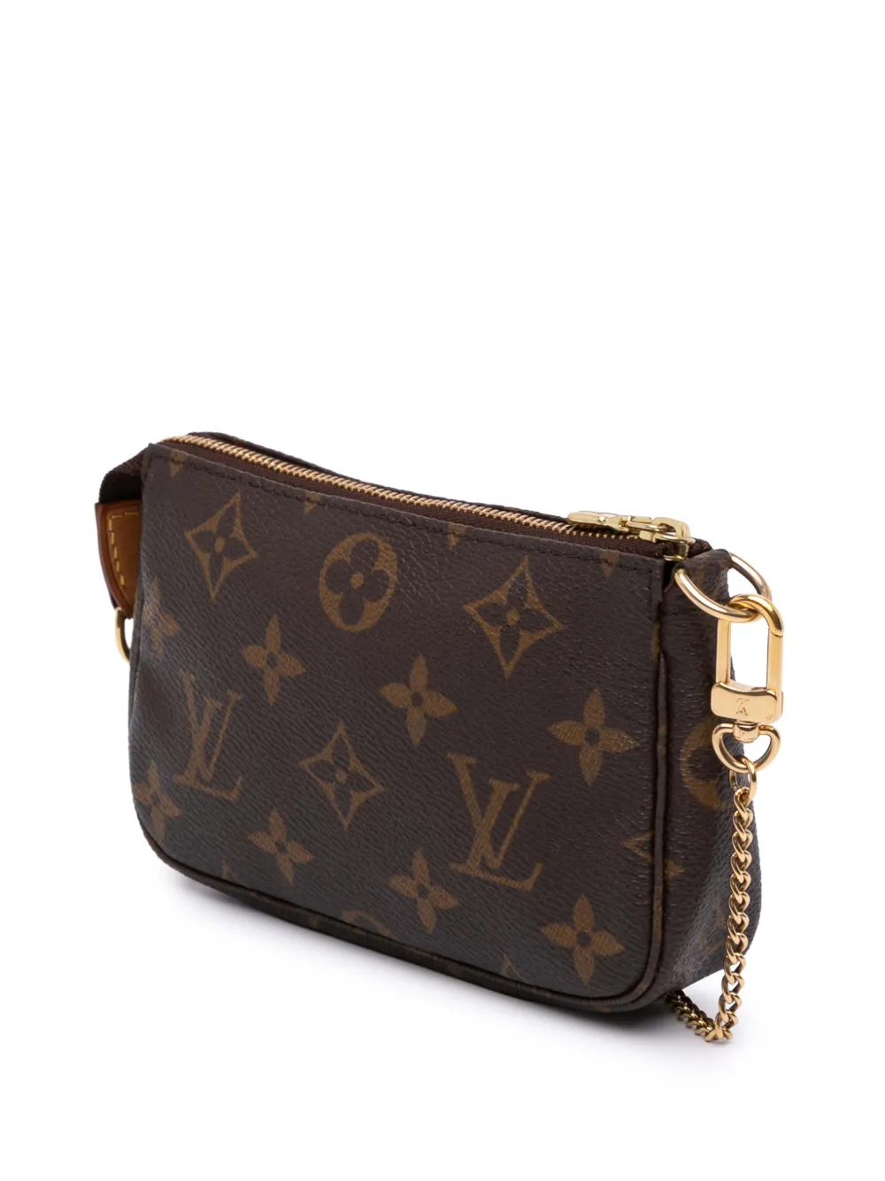 Pre-owned Louis Vuitton 2020 Monogram Mini Pochette Accessoires Handbag In Brown