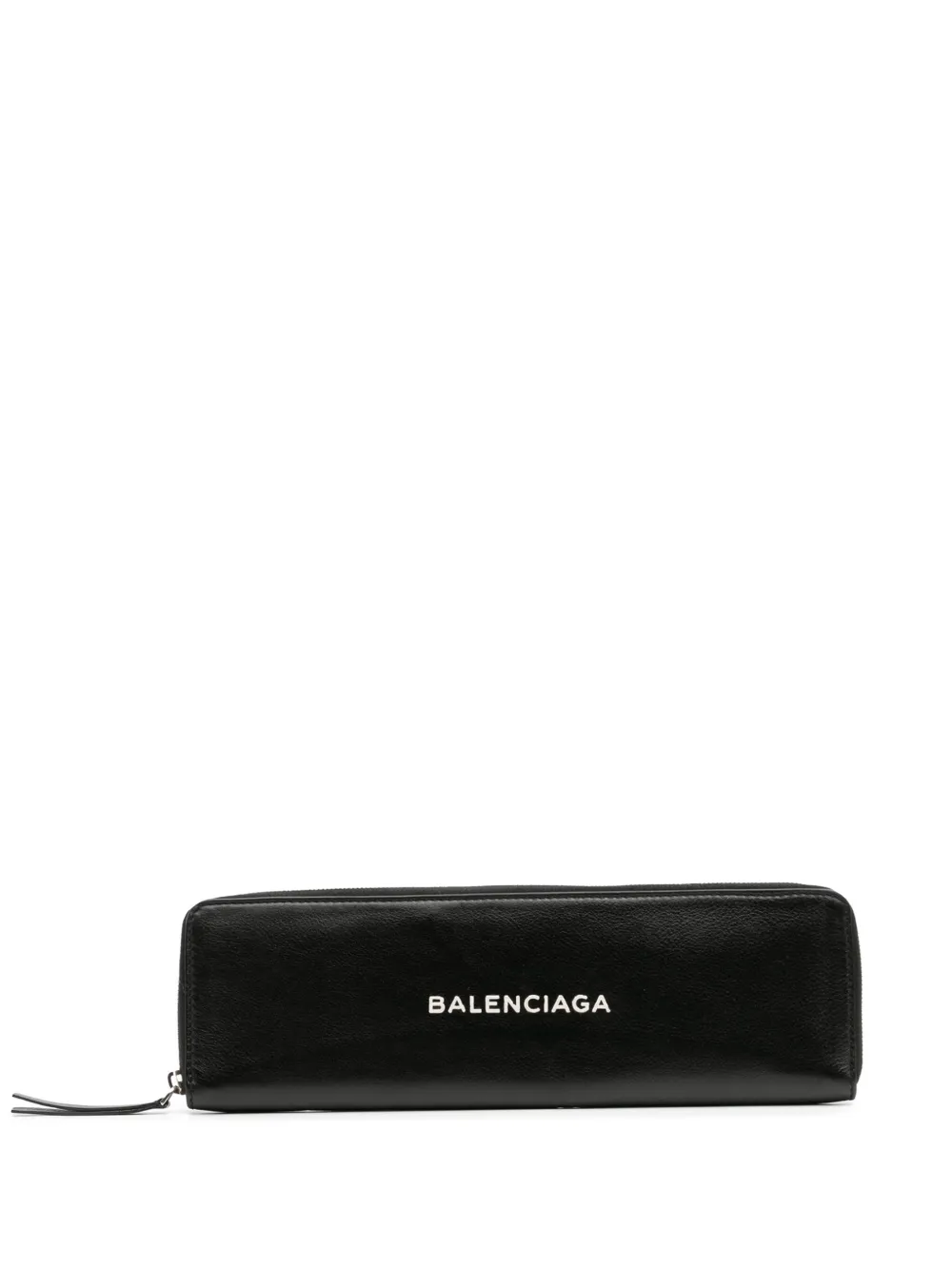 Balenciaga Pre-Owned 2017 Leather Logo clutch bag - ブラック Balenciaga Pre-Owned 2017 Leather Logo clutch bag - ブラック