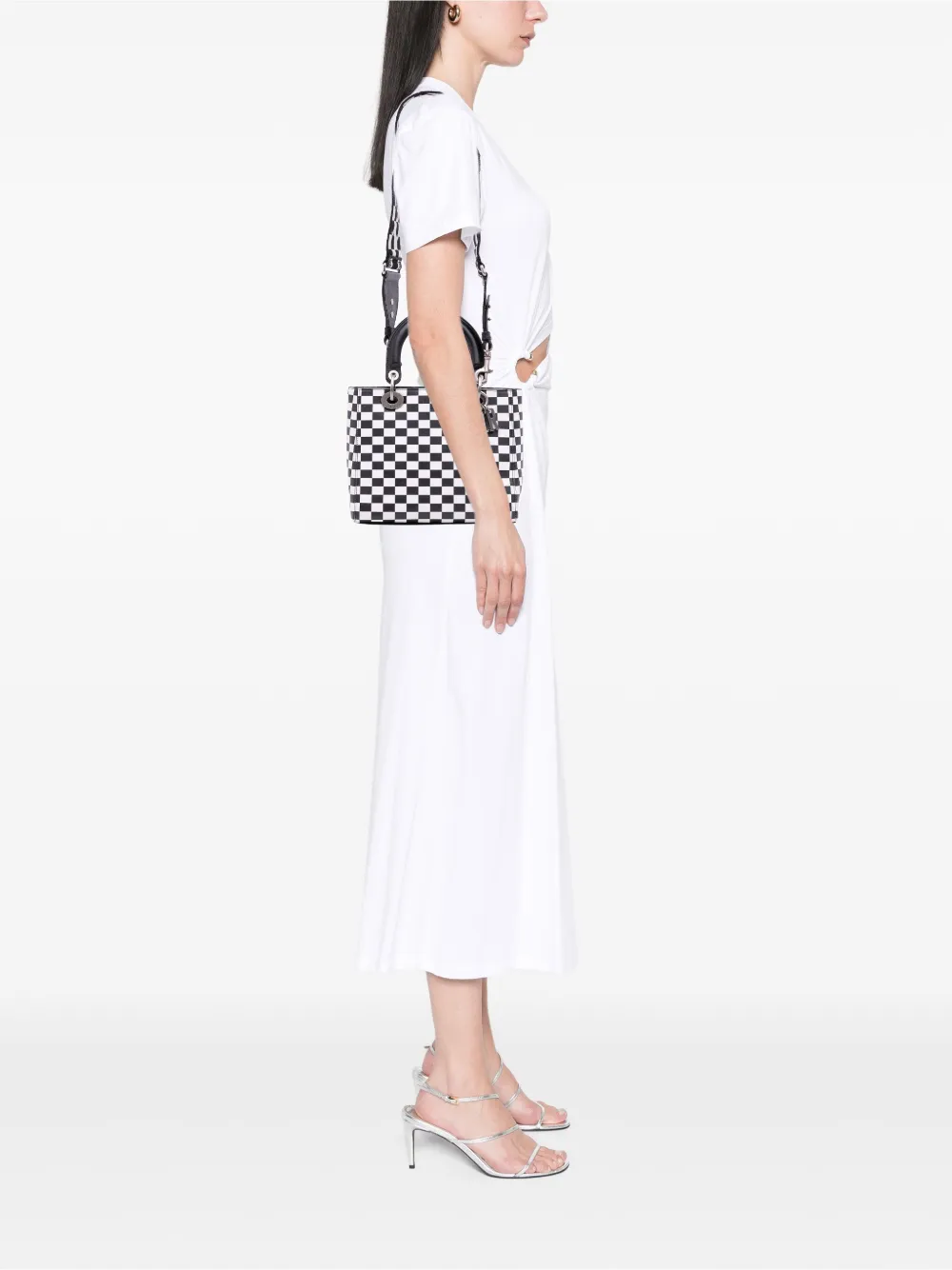 Christian Dior Pre-Owned 2017 Medium Calfskin Checkered Lady Dior satchel | Pre-Owned | Image 2