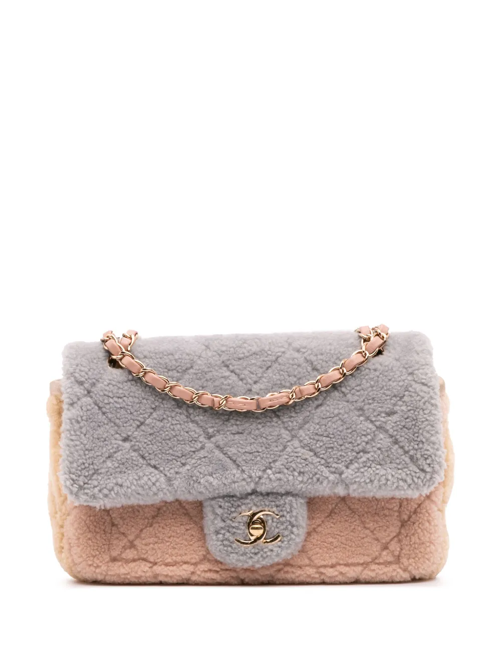 CHANEL Pre-Owned 2019 ミディアム ココマーク トリコロール シングルフラップ ショルダーバッグ - ブラウン CHANEL Pre-Owned 2019 ミディアム ココマーク トリコロール シングルフラップ ショルダーバッグ - ブラウン