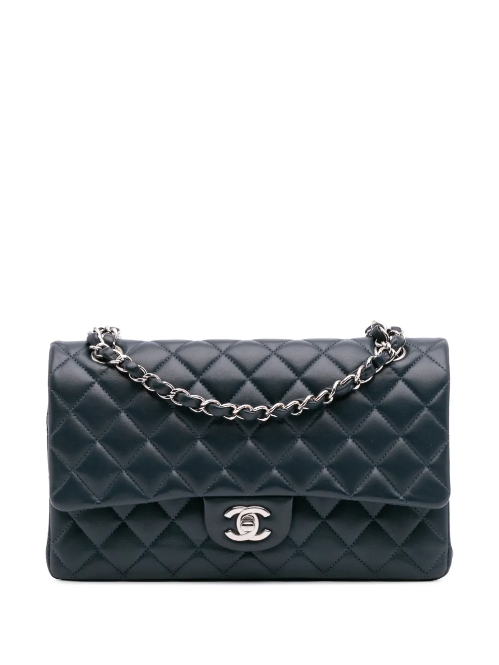 CHANEL Pre-Owned 2018-2019 Medium Classic Lambskin Double Flap shoulder bag | Blue | Image 1