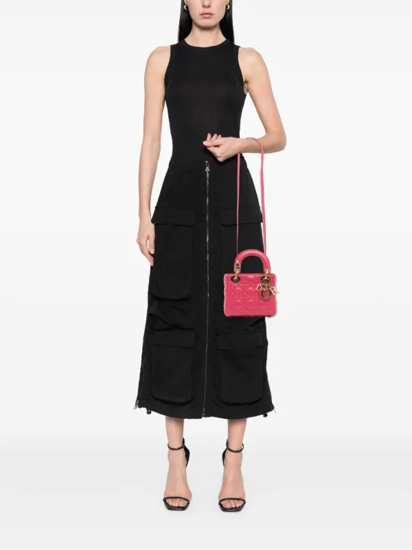 Christian Dior Pre-Owned 2013 Mini Lambskin Cannage Lady Dior Satchel  Pink FARFETCH IN