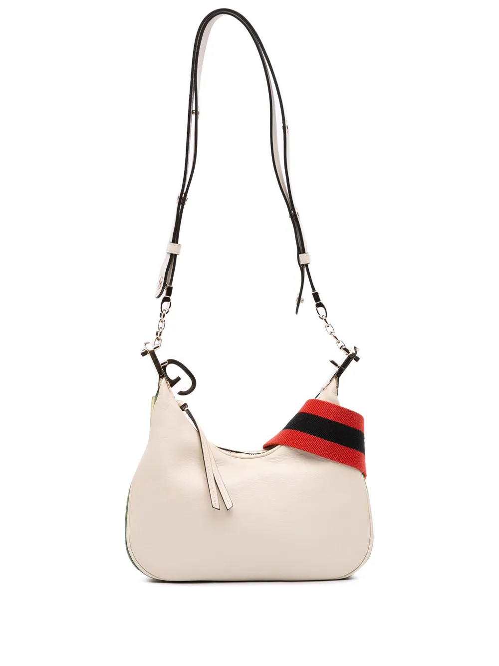 Gucci Pre-Owned 2016-2025 スモール レザー ウェブ アタッシェ ショルダーバッグ - ホワイト Gucci Pre-Owned 2016-2025 スモール レザー ウェブ アタッシェ ショルダーバッグ - ホワイト