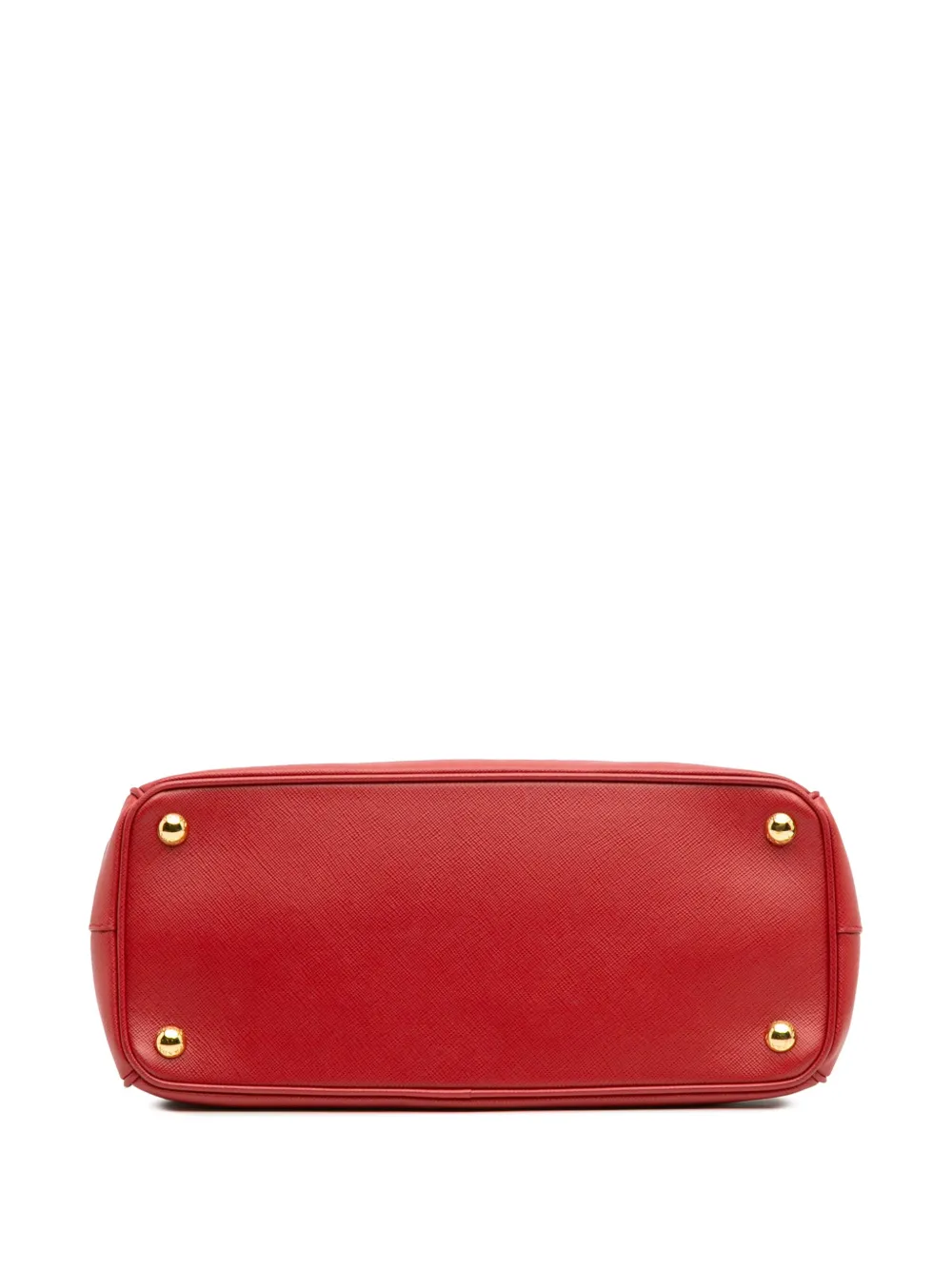 Pre-owned Prada 2010-2025 Small Saffiano Lux Galleria Double Zip Satchel In Red