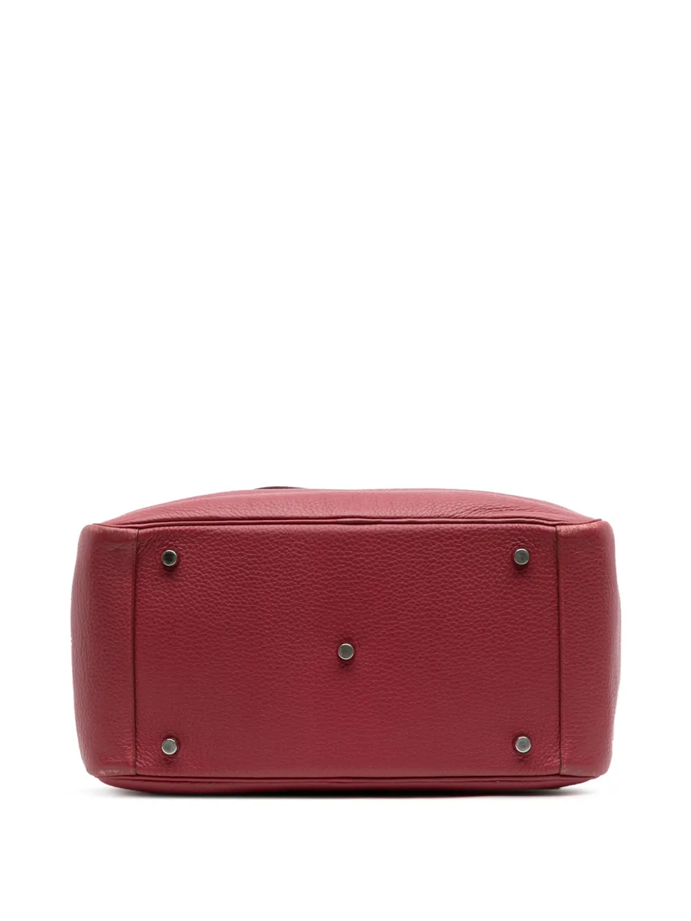 Pre-owned Hermes 2015 Clemence Lindy 34 Satchel In Red