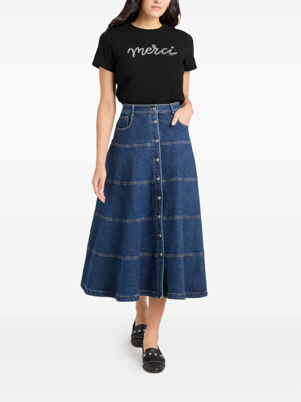 Cinq À Sept Merci Chain Tee In Black