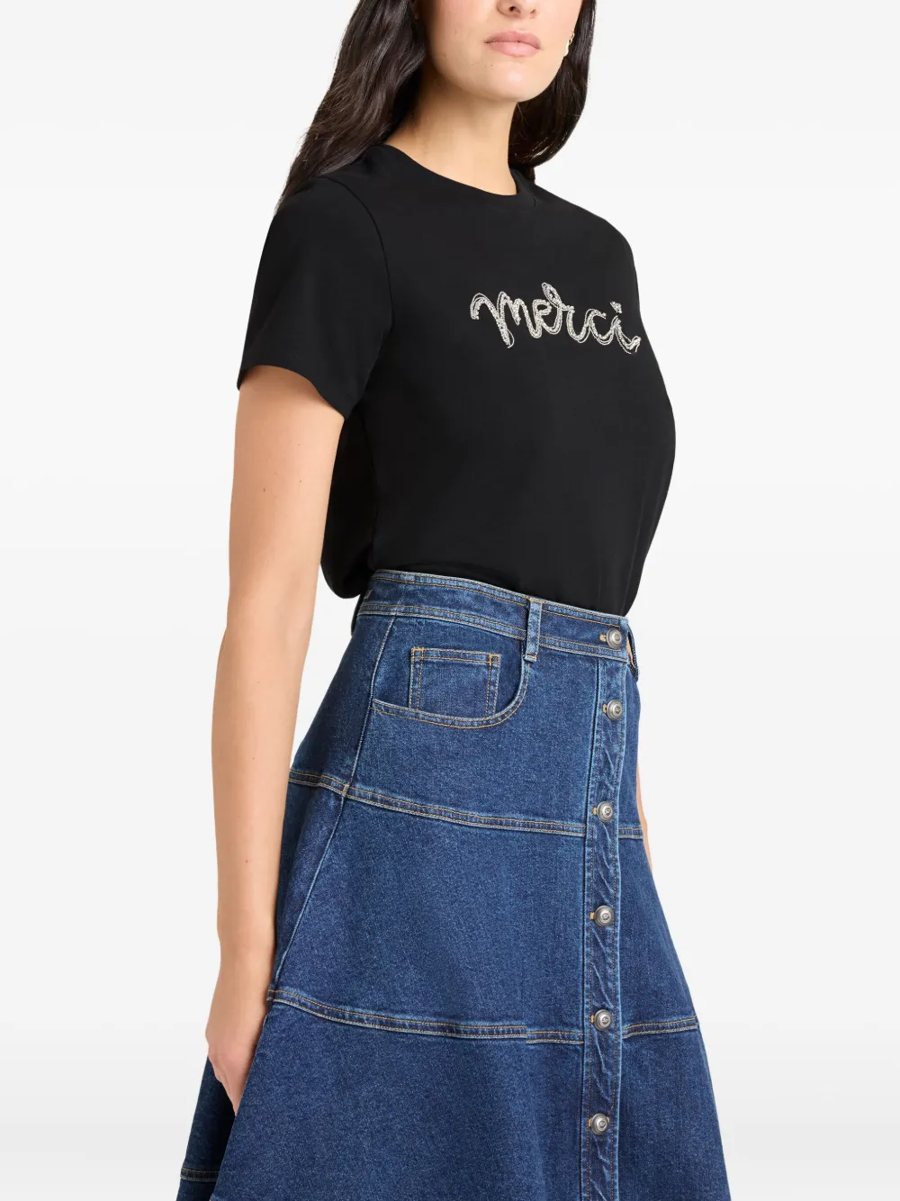 Cinq À Sept Merci Chain Tee In Black