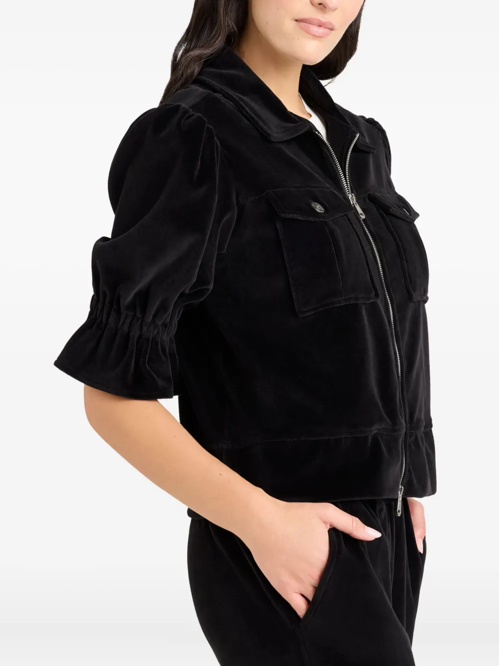 Cinq À Sept Holly Velour Jacket In Black