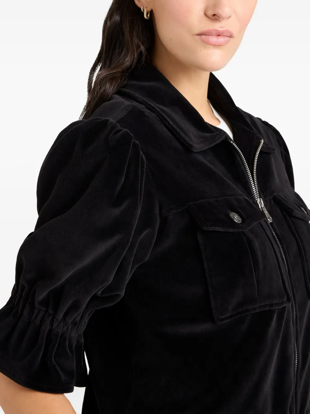 Cinq À Sept Holly Velour Jacket In Black