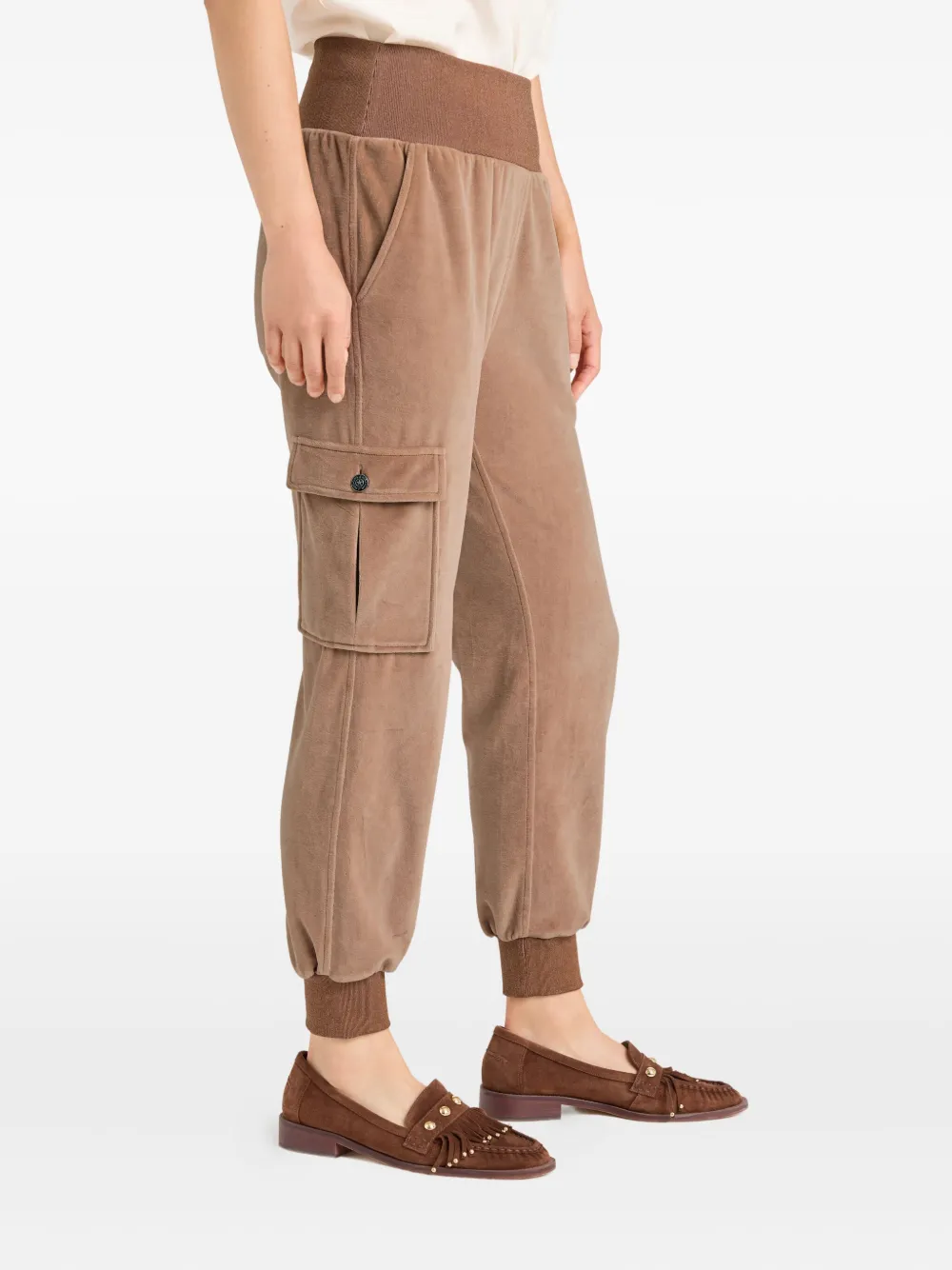 Cinq À Sept Giles Velour Track Pants In Brown