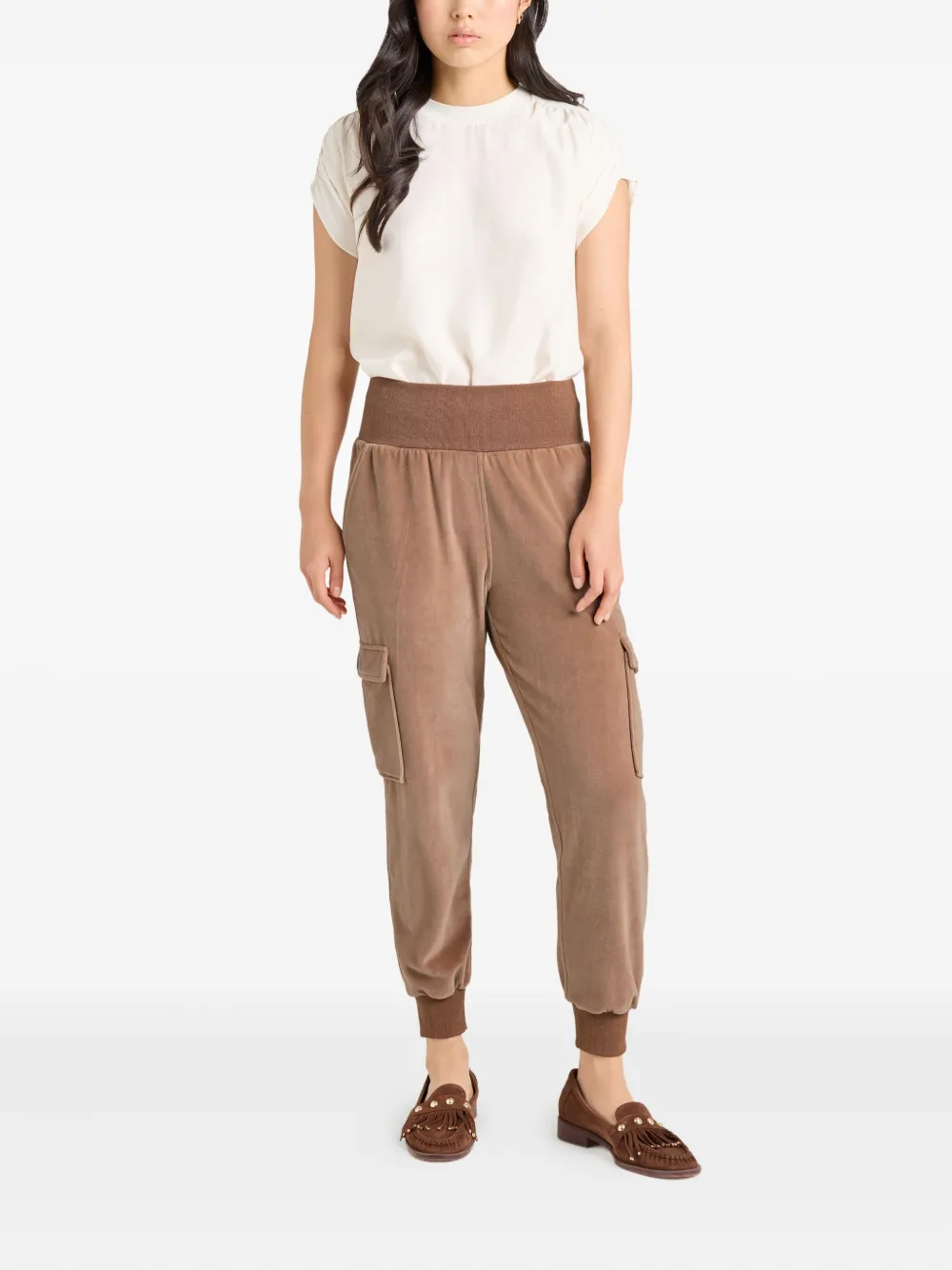 Cinq A Sept Giles velour track pants - Beige