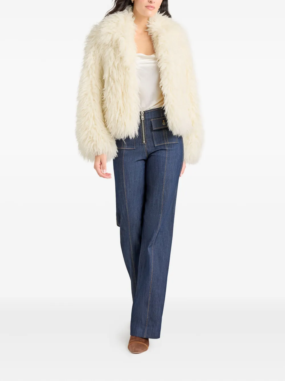 Cinq À Sept Geraldine Faux Fur Coat In Multi