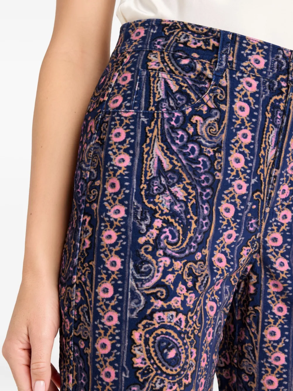 Cinq A Sept Betsey broek met paisley-print Blauw