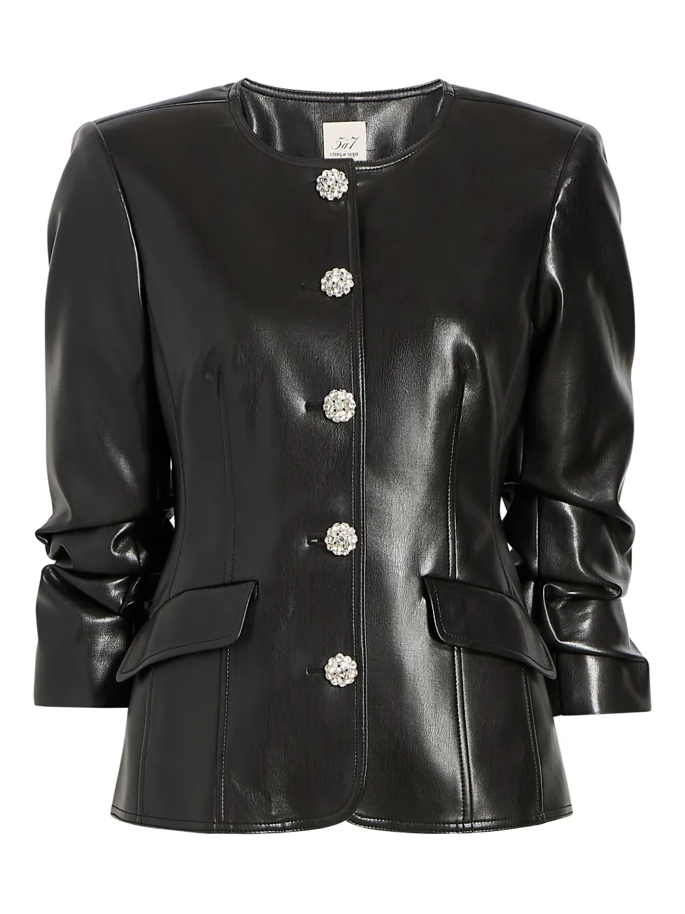 Cinq A Sept Chris scrunch detail jacket - ブラック Cinq A Sept Chris scrunch detail jacket - ブラック