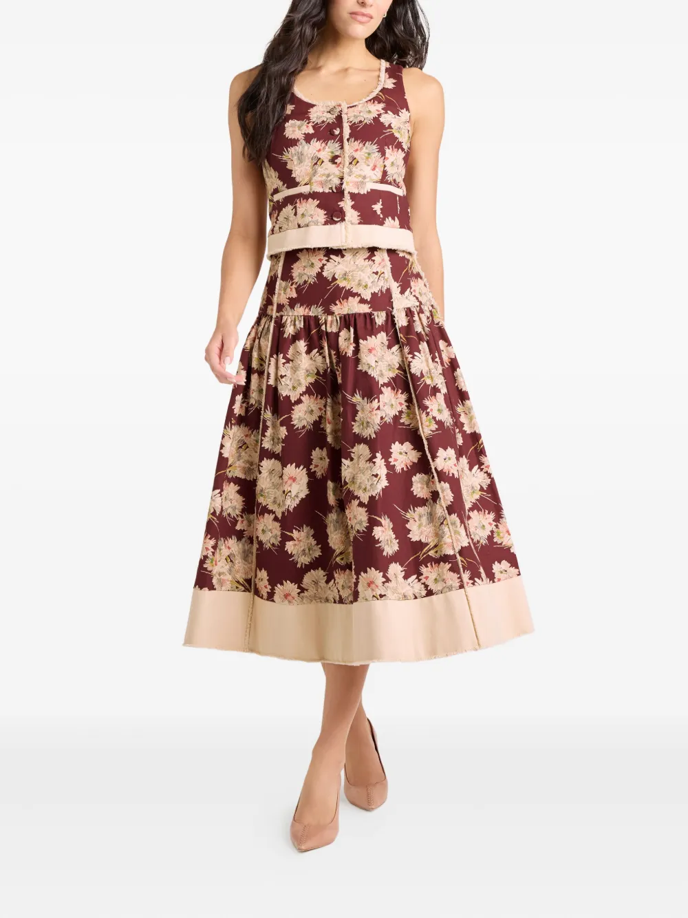 Cinq A Sept Mae Bouquet Aura skirt - Rood