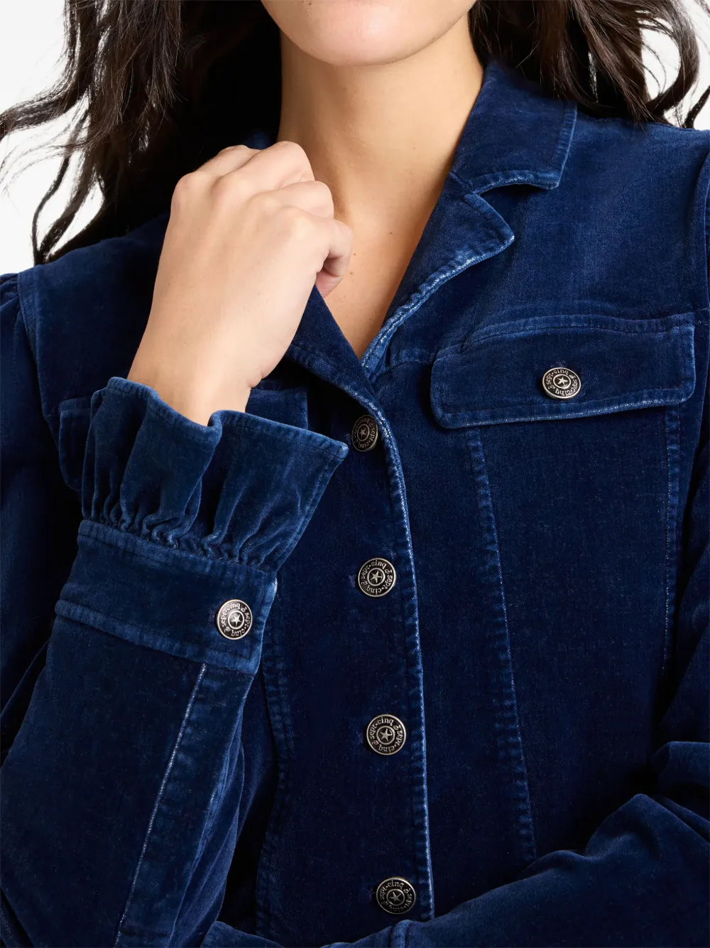 Cinq A Sept Deryn fluwelen jack Blauw