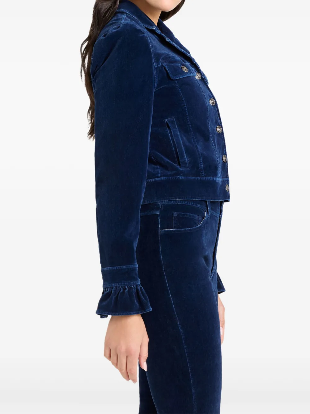 Cinq A Sept Deryn fluwelen jack Blauw