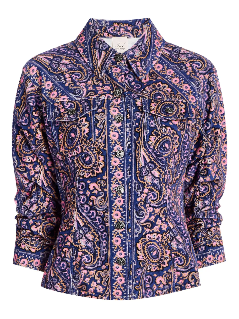 Cinq A Sept Canyon paisley velvet jacket - Blu