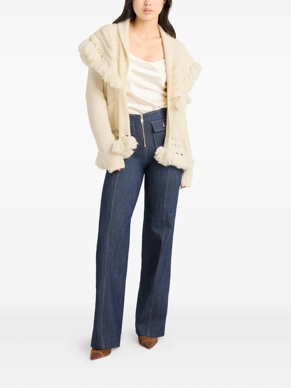Cinq À Sept Asmi Tie-front Cardigan In Neutral