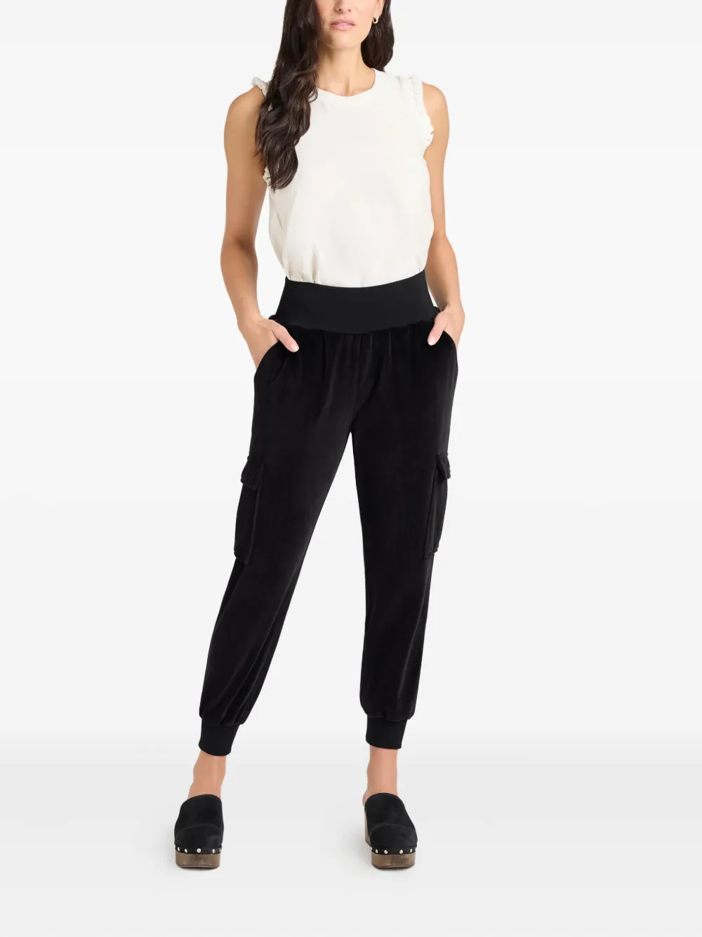 Cinq A Sept Giles velour cargo pants - Zwart