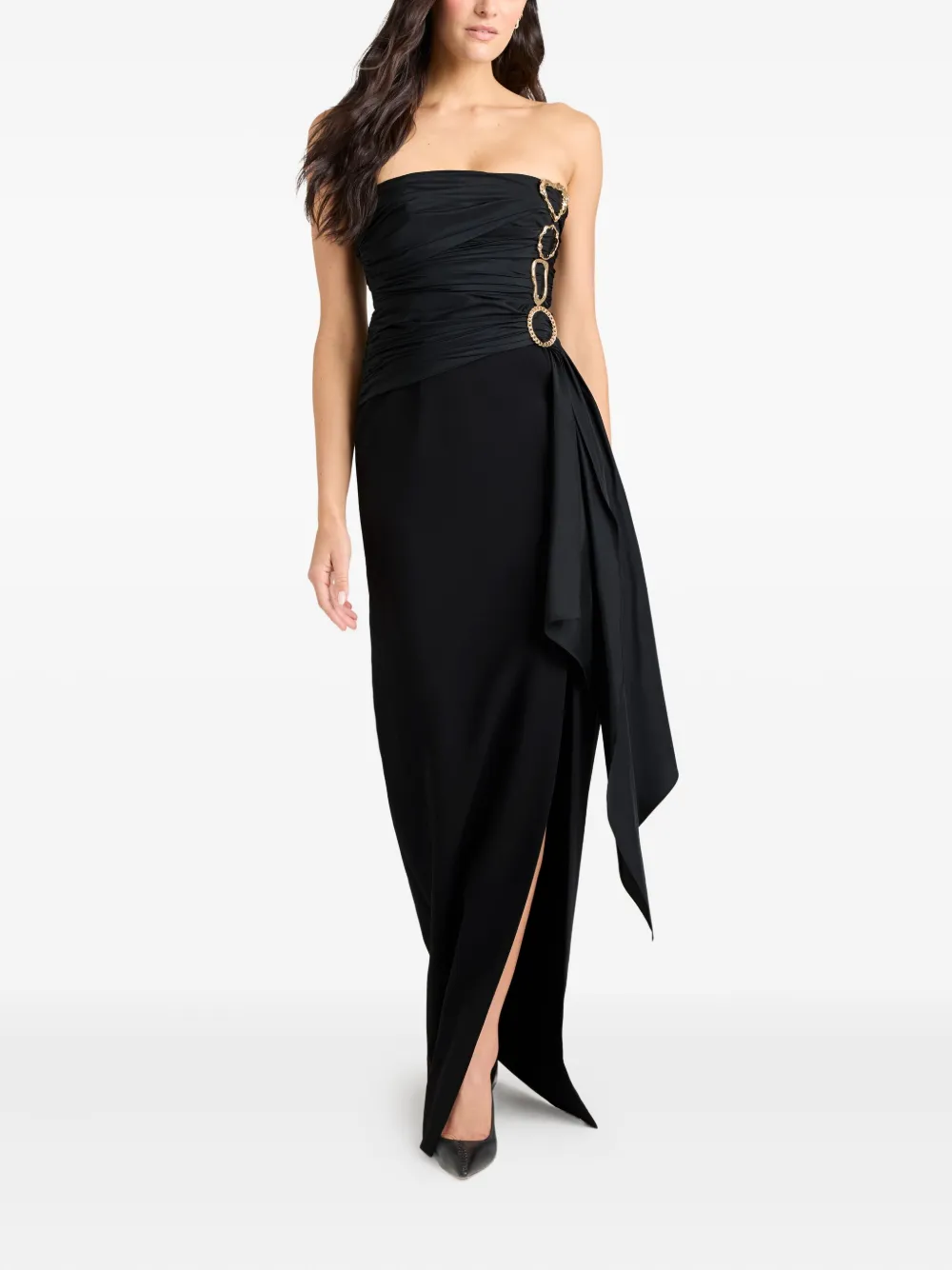 Cinq A Sept Baltra ring-detail gown - Zwart