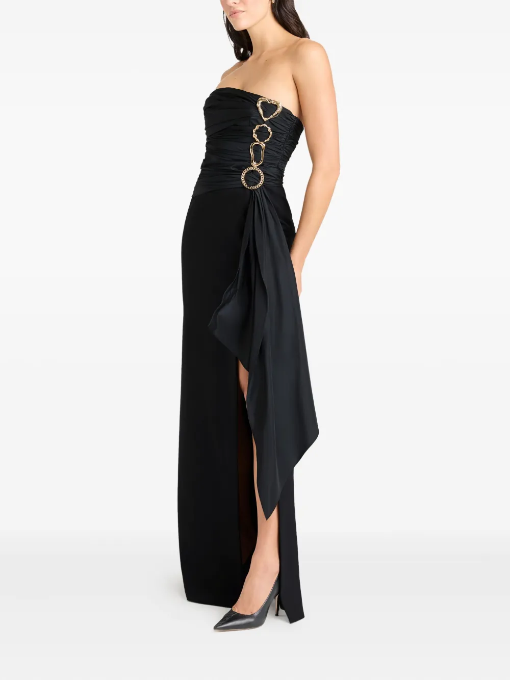 Cinq À Sept Baltra Ring-detail Gown In Black