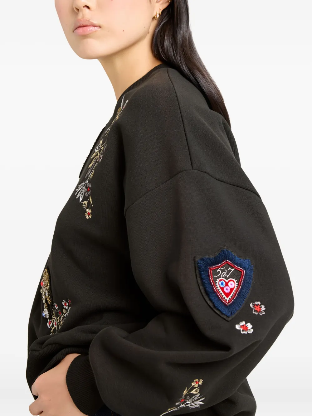 Cinq A Sept Heritage trui met borduurwerk Zwart