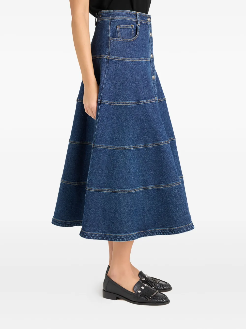 Cinq A Sept Wilhelmina maxi-rok Blauw