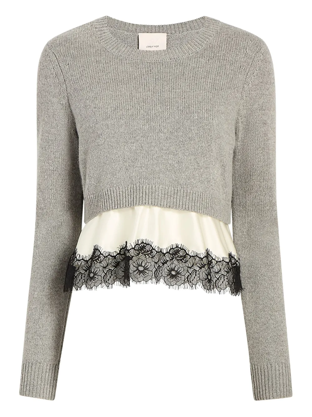 Cinq A Sept Zyla lace-trim pullover - Grigio