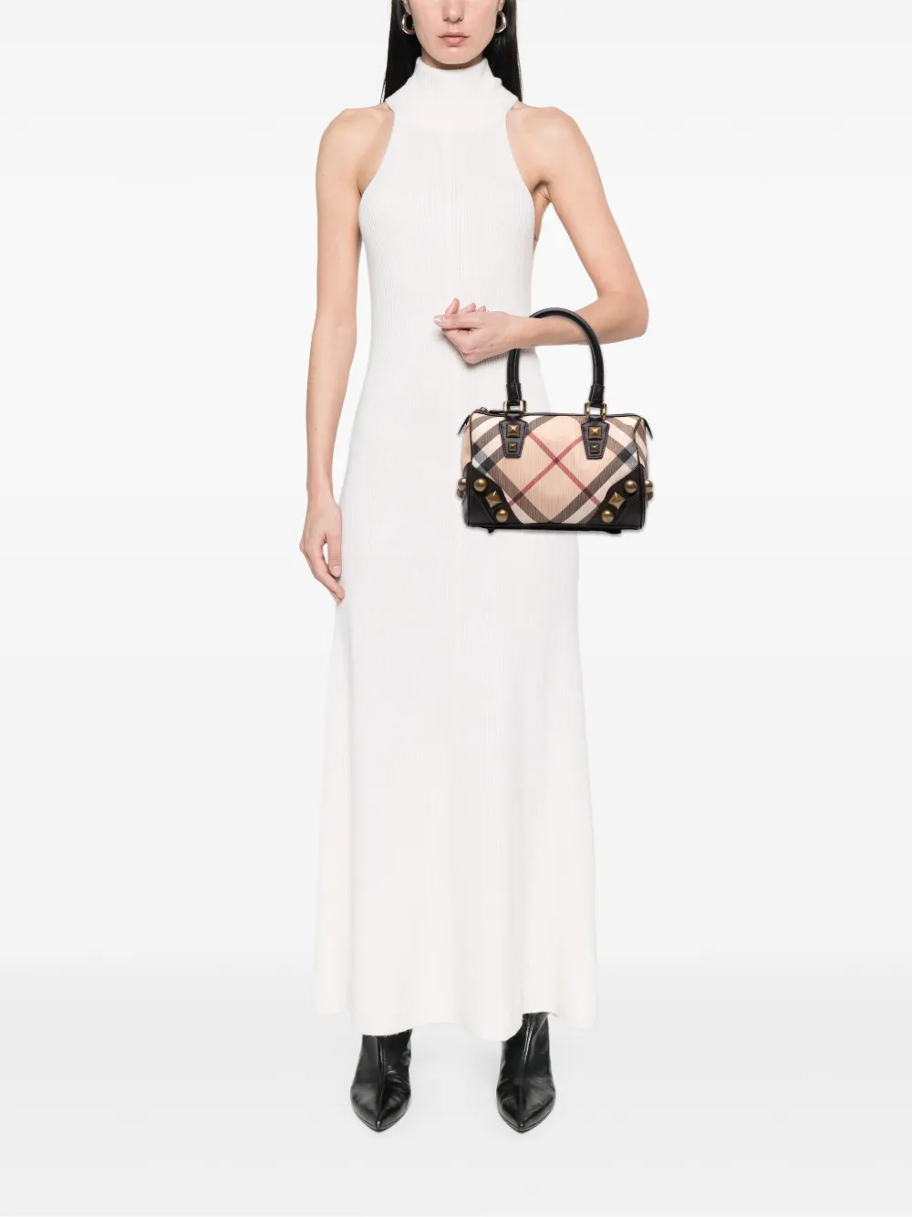 Burberry Pre-Owned 2000-2017 Supernova Check Canvas Mega Stud Chester boston bag | Pre-Owned | Image 2
