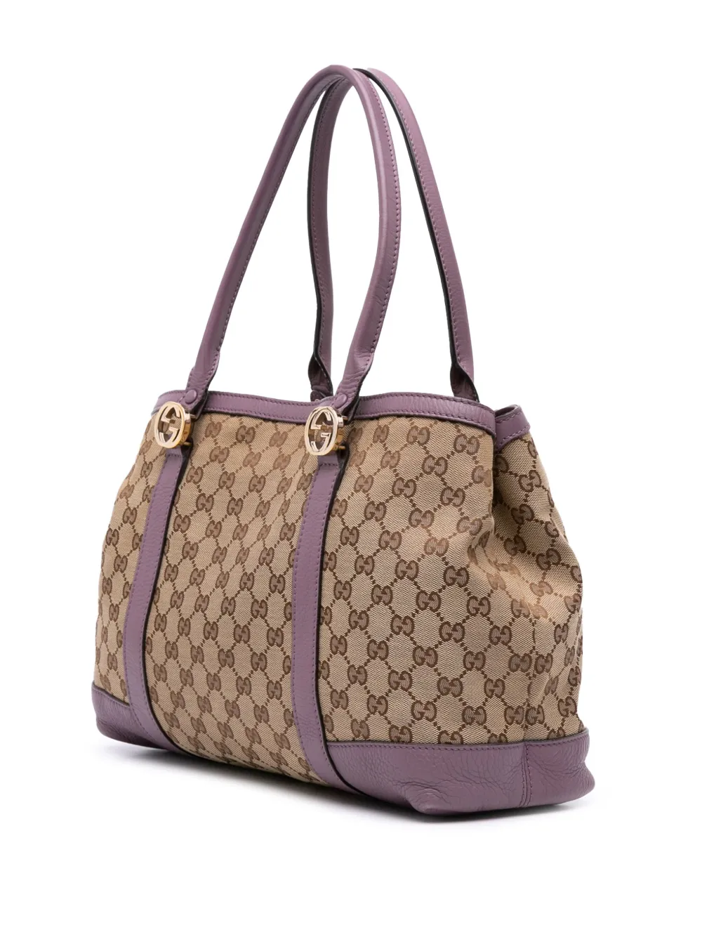 Pre-owned Gucci 2016-2025 Gg Canvas Miss Gg Tote Bag In Brown