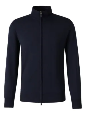 Maison Margiela Ribbed zip-up Cardigan | Blue | FARFETCH JO
